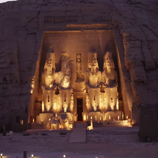 Magia Nocturna en el Espectáculo De Luz Y Sonido en El Templo De Abu Simbel