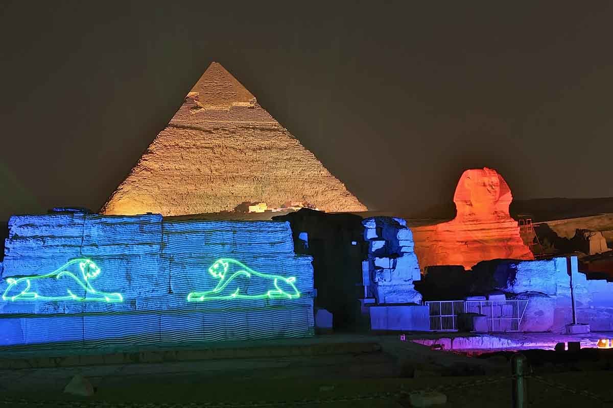 Espectáculo de luz y sonido en las Pirámides y Egipto